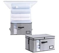 TAILI Bolsa de Almacenamiento al Vacío con Caja - Set 2 en 1 (Incluye 1 Caja y 1 Bolsa) - 53x38x30 cm, Plegable para Debajo de la Cama, Edredones, Ropa y Ropa de Cama, Ahorra un 80% de Espacio