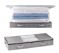 TAILI Bolsas de almacenamiento al vacío con caja, ahorro de espacio, diseño 2 en 1, 105 x 43 x 15 cm, para edredones, ropa, ropa de cama, caja de almacenamiento plegable debajo de la cama, ahorra un