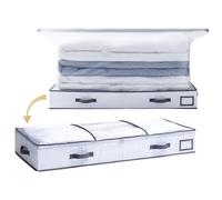 TAILI Bolsas de almacenamiento al vacío con caja, diseño 2 en 1, bolsas de vacío de 105 x 43 x 15 cm para edredones, ropa, ropa de cama, caja de almacenamiento plegable debajo de la cama, ahorra un
