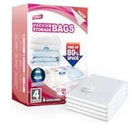 TAILI Bolsas Vacio Ropa 4 Piezas Súper Grande 120 x 100 CM Bolsas de Almacenamiento al Vacío Reutilizables Para Guardar Ropa, Edredones, Almohadas, Mantas, Viajes, Ahorra un 80% de Espacio