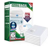 TAILI Bolsas Vacio Ropa 6 Piezas Extra Grandes 100 x 80 CM Bolsas de Almacenamiento al Vacío Reutilizables Para Guardar Ropa, Edredones, Almohadas, Mantas, Viajes, Ahorra un 80% de Espacio