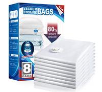 TAILI Bolsas Vacio Ropa 8 Piezas Extra Grandes 100 x 80 CM Bolsas de Almacenamiento al Vacío Reutilizables Para Guardar Ropa, Edredones, Almohadas, Mantas, Viajes, Ahorra un 80% de Espacio