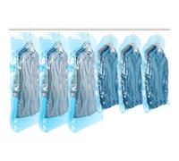 TAILI Bolsas Vacio Ropa Bolsas Vacio Abrigos para Colgar Chaquetas Trajes y Vestidos Ideal para Organizar Armario y Ahorrar Espacio en Viajes - 6 piezas (105x70cm/135x70cm) - Azul
