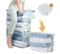 TAILI Cubo Bolsas de Almacenamiento al vacío, Jumbo 8 Pack Bolsas Vacio Ropa para Edredones, Mantas, Colchas, Libera un Espacio Organizador de Armarios vacuum storage bags (80×100×38 cm)