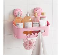 TAILI Ducha Caddy Ventosa Heavy Duty Baño Organizador Estantes Extraíbles para el Interior de la Ducha Champú Impermeable de Plástico de Succión de Almacenamiento, Rosa