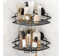 TAILI estantes de ducha de esquina 2 Pack, ducha Caddy ventosa con ganchos de acero inoxidable cesta de la organizador para el baño a prueba de herrumbre estante de lataladro extraíble