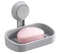 TAILI Jabonera Baño, Soporte de Succión para Jabón de 3 KG para Baño, Bañera, Montado en Pared, Impermeable, Sin Taladro, Jabonera Ducha Desmontable, Vaso de Succión para Esponja de Lavabo, Gris