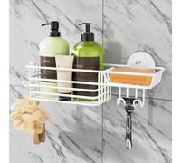 TAILI Organizador de Ducha con Ventosa con Ganchos y Soporte para Jabón, Organizador de Ducha de baño Resistente, Estantes de baño sin Taladrar para Accesorios de Cocina Montados en la Pared Interior