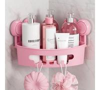 TAILI Organizador de ducha con ventosa de esquina para baño, estante de ducha, cesta de almacenamiento de plástico, organizador de ducha para champú y acondicionador, baño de plástico