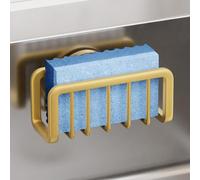 TAILI Portadescuartas para Fregadero de Cocina con Ventosa Fuerte, Soporte de Aluminio Inoxidable para paños, portadescuartas extraíble para Cocina, Cepillo para Platos - Dorado