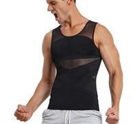 TAILONG Camiseta de compresión para Hombre para moldear el Cuerpo, sin Mangas, Adelgazante, Ropa Interior Ajustada, Negro, Small