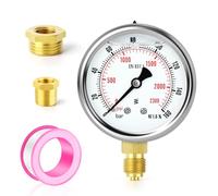 TAILONZ PNEUMATIC 0-160 bar acero inoxidable 1/4" BSP 2,5" pulgadas FACE DIAL Manómetro lleno de líquido WOG Agua Aceite Gas soporte inferior