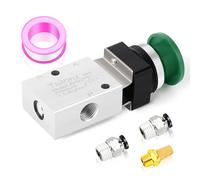 TAILONZ PNEUMATIC 1/4 "BSP Verde Válvula Mecánica de Control Neumático de 3 Vías y 2 Posiciones de tipo seta con pulsador de rearme manual