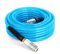 TAILONZ PNEUMATIC 1/4" x 15M Manguera de aire de poliuretano, Presión máxima de trabajo 1.5 MPA, Compuesto de latón y manguera de PU azul, Fácil de instalar