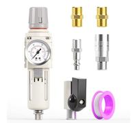 TAILONZ PNEUMATIC 3/8 Inch BSP Filtro de aire Regulador de presión Combo Piggyback, Filtro para compresor de herramientas neumáticas con manómetro AW3000-03