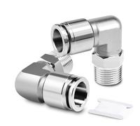 TAILONZ PNEUMATIC 304 Acero Inoxidable codo rosca macho 6 mm OD tubo x 1/8 BSP racores instantáneos PL6-01 (pack de 2)
