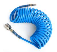 TAILONZ PNEUMATIC 5M tuyau spiralé en PU avec un diamètre extérieur de 8mm, (avec raccord rapide et embout, matériau du tuyau en PU)