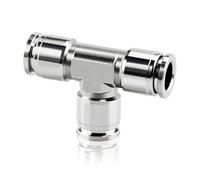 TAILONZ PNEUMATIC 6mm OD Tee 304 Stainless Steel Push to Connect Fittings 3 Ways Tube Connect Push Fit Push Lock PE6 (Pack of 1)