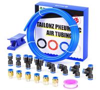 TAILONZ PNEUMATIC Azul 10mm OD 6.5mm ID Poliuretano PU Manguera de Aire Tubo Kit 10 Metros 32.8ft