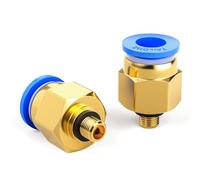 TAILONZ PNEUMATIC Azul Macho Recto 4 mm de diámetro exterior del tubo x M5 Rosca Racores de conexión rápida PC4-M5 (paquete de 2)