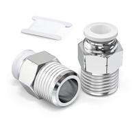 TAILONZ PNEUMATIC Blanco Racor recto rosca macho 12 mm DE x 3/8 BSP PC12-03 (pack de 2)