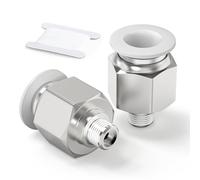 TAILONZ PNEUMATIC Blanco Racor recto rosca macho 8mm OD x 1/8 BSP PC8-01 (pack de 10)