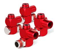 TAILONZ PNEUMATIC Blue 1/4 Inch Air Tool Swivel Fitting 360 Degree Swivel Air Hose Connector Industrial Swivel Portable Air Tool Adapter（Pack of 4）