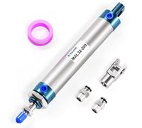 TAILONZ PNEUMATIC Cilindro neumático doble efecto de 32 mm de diámetro y 200 mm de carrera con conector en Y y 2 racores de 8 mm MAL32x200