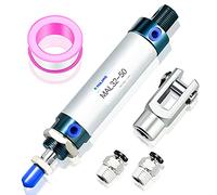 TAILONZ PNEUMATIC Cilindro neumático doble efecto de 32 mm de diámetro y 50 mm de carrera con conector en Y y 2 racores de 8 mm MAL32x50