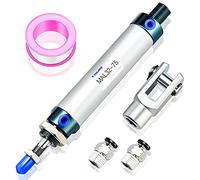 TAILONZ PNEUMATIC Cilindro neumático doble efecto de 32 mm de diámetro y 75 mm de carrera con conector en Y y 2 racores de 8 mm MAL32x75