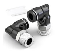 TAILONZ PNEUMATIC Codo macho de 8 mm de diámetro exterior del tubo x 1/8 pulg BSP Accesorios de conexión a presión PL8-01 (paquete de 10)