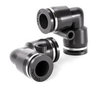 TAILONZ PNEUMATIC Codo negro con diámetro exterior de 6 mm para racores rápidos roscados Racor rápido roscado PV6 (pack de 10)