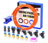 TAILONZ PNEUMATIC Naranja 10mm OD 6.5mm ID Poliuretano PU Manguera de Aire Tubo Kit 10 Metros 32.8ft