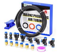 TAILONZ PNEUMATIC Negro 4mm o 5/32 pulgadas OD 2.5mm ID Poliuretano PU Manguera de Aire Tubo Kit 10 Metros 32.8ft