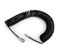 TAILONZ PNEUMATIC Noir 10M tuyau spiralé en PU avec un diamètre extérieur de 8mm, (avec raccord rapide et embout, matériau du tuyau en PU)