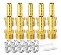 TAILONZ PNEUMATIC Racor de latón para manguera - Adaptador de 8 mm a 1/4 pulg macho（Paquete de 10）