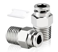TAILONZ PNEUMATIC Racor Express Recto Macho 12mm DE x 1/2 Pulgada BSP Cobre Niquelado TPC12-04 (Pack de 2)