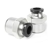 TAILONZ PNEUMATIC Racores rectos macho macho de cobre de 10 mm de diámetro exterior x 1/2 BSP para racores PC10-04 (Paquete de 10)