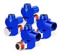TAILONZ PNEUMATIC Rojo 1/4 Inch Air Tool Swivel Fitting 360 Degree Swivel Air Hose Connector Industrial Swivel Portable Air Tool Adapter（Pack of 4）