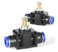 TAILONZ PNEUMATIC Válvula de control de flujo de aire con racor, regulador de velocidad en línea - tubo de 4MM de diámetro exterior x tubo de 4MM de diámetro exterior LSA-4 （Pack de 5）.