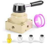 TAILONZ PNEUMATIC Válvula de palanca manual giratoria HV-03 3/8 "BSP Control de flujo de aire 3 posiciones 4 vías