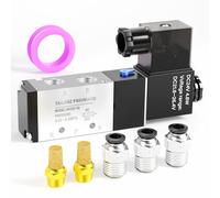 TAILONZ PNEUMATIC Válvula de solenoide BSP de 1/4" 4V210-08 24 V Single Coil Pilot-Operated Electric 2 Posiciones 5 Way Connection Type