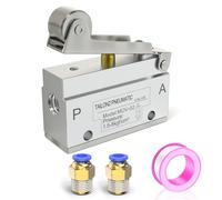 TAILONZ PNEUMATIC Válvula neumática mecánica de rodillo de 2 posiciones y 2 vías de 1/8 pulgadas Válvula normalmente cerrada de rodillo MOV-02