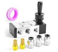 TAILONZ PNEUMATIC Válvula solenoide neumática de 1/4 pulgadas NPT de 5 vías, 2 posiciones, válvula solenoide neumática, control manual, push-pull 4H210-08