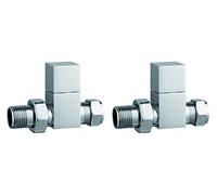 Tailored-Plumb Par de válvulas de radiador de radiador cuadradas cuadradas de 15 mm para calefacción Central (Rectas)