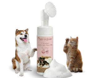 Tails of Glory - Limpiador de Patas para Perros y Gatos con Cepillo Suave - Limpiador Natural sin Aclarado, Ingredientes de Origen Vegetal, Portátil y Suave - Valoración Excelente en Yuka/INCI - 200ml