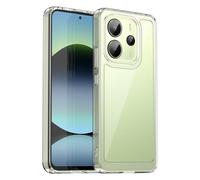 TailTech Funda para Redmi Note 14 4G EU Vision, parte trasera acrílica transparente ultra transparente y parachoques de TPU colorido, cubierta delgada a prueba de golpes, antiarañazos, transparente