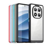 TailTech Funda para Redmi Note 14 Pro 5G y Poco X7 - Parte trasera de acrílico transparente con marco de TPU de color, resistente a los golpes y arañazos - Negro