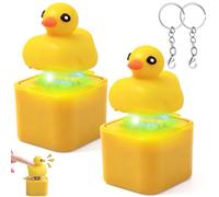 TaimeiMao 2pcs Llavero de Pato, Llavero con luz y Sonido, Quacking Fidget Toy, Alivio del Estrés y Diversión para Viajar, para Mujeres y Hombres, ayuda a liberar el estrés en el cerebro