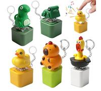 TaimeiMao 3 Llaveros Fidget Toys con Sonido, Llavero recargable con forma de teclado, Rana/Pato/Lagarto, Gadgets divertidos, Gadgets antiestrés para adultos